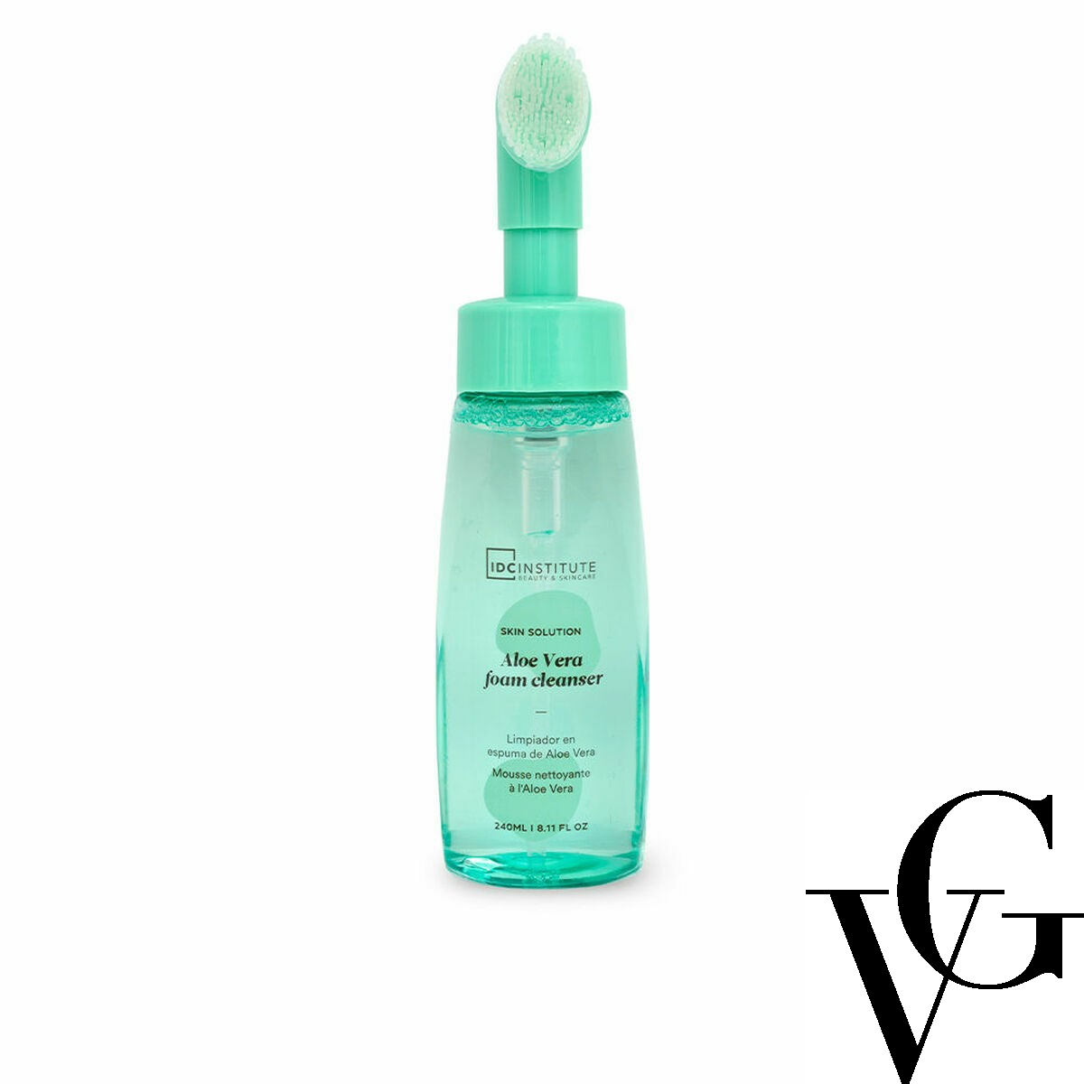 Spumă de curățare facială cu Perie Exfoliantă - Aloe Vera, 240 ml, IDC Institute