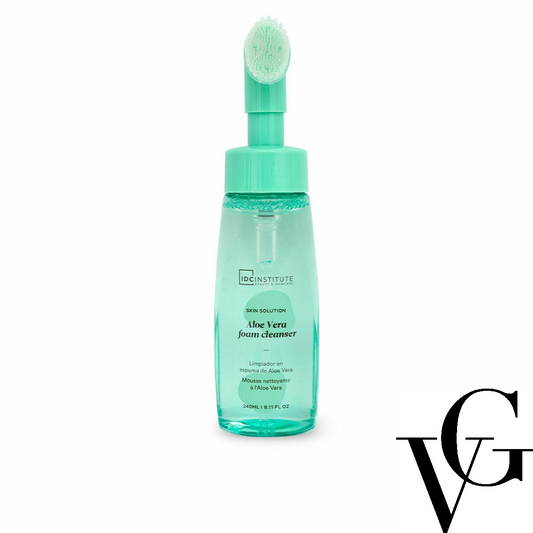 Spumă de curățare facială cu Perie Exfoliantă - Aloe Vera, 240 ml, IDC Institute