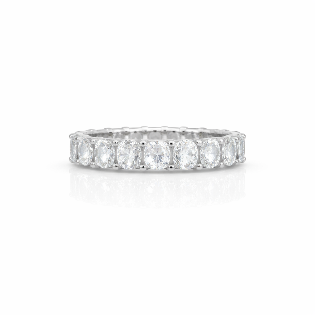 Inel din argint 925 „oval radiance eternity”, COD I235, mărime 8