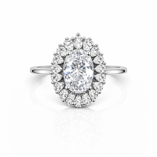 Inel din argint 925 „floral majesty halo”, COD I236, mărime 8