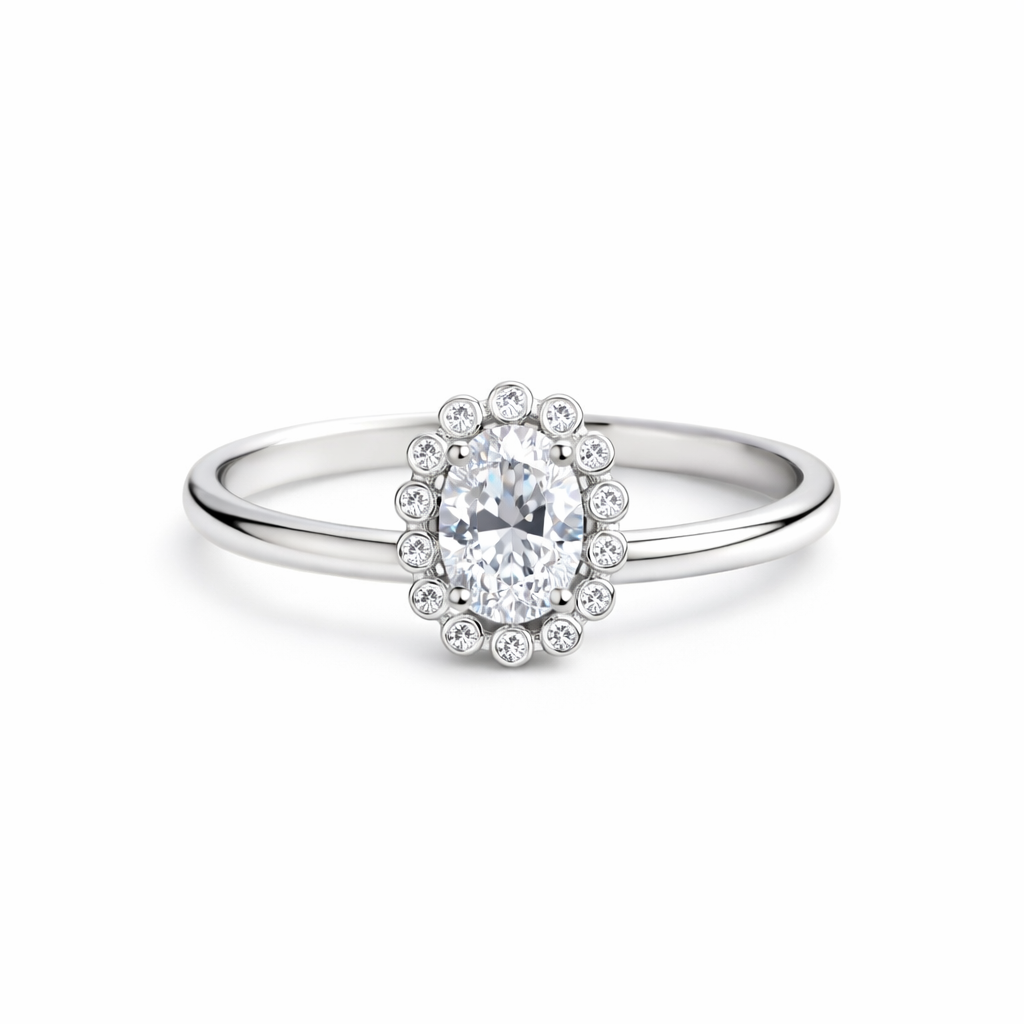 Inel din argint 925 „oval vintage bloom”, COD I262, mărime 7