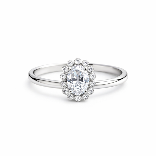Inel din argint 925 „oval vintage bloom”, COD I262, mărime 7