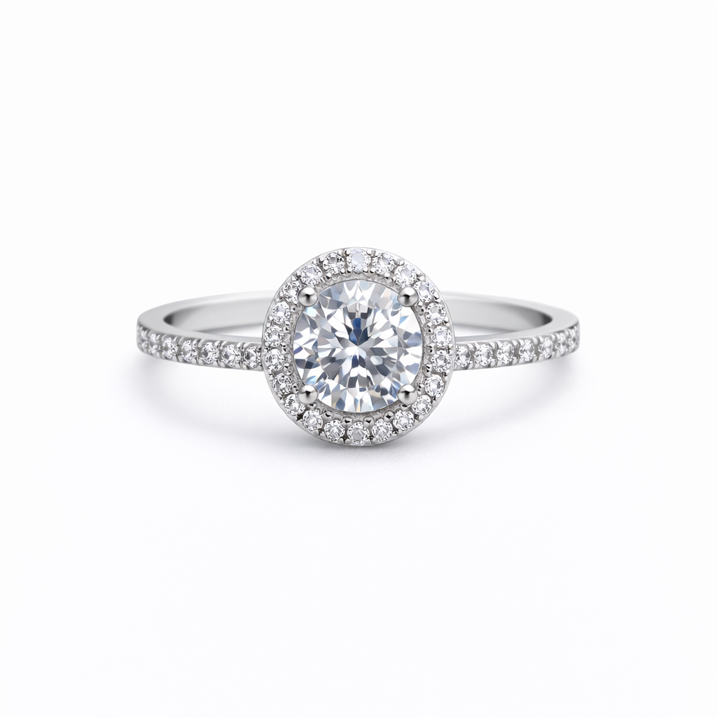 Inel din argint 925 „celestial halo pave”, COD I234, mărime 8