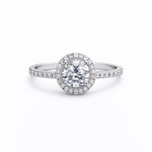 Inel din argint 925 „celestial halo pave”, COD I234, mărime 8