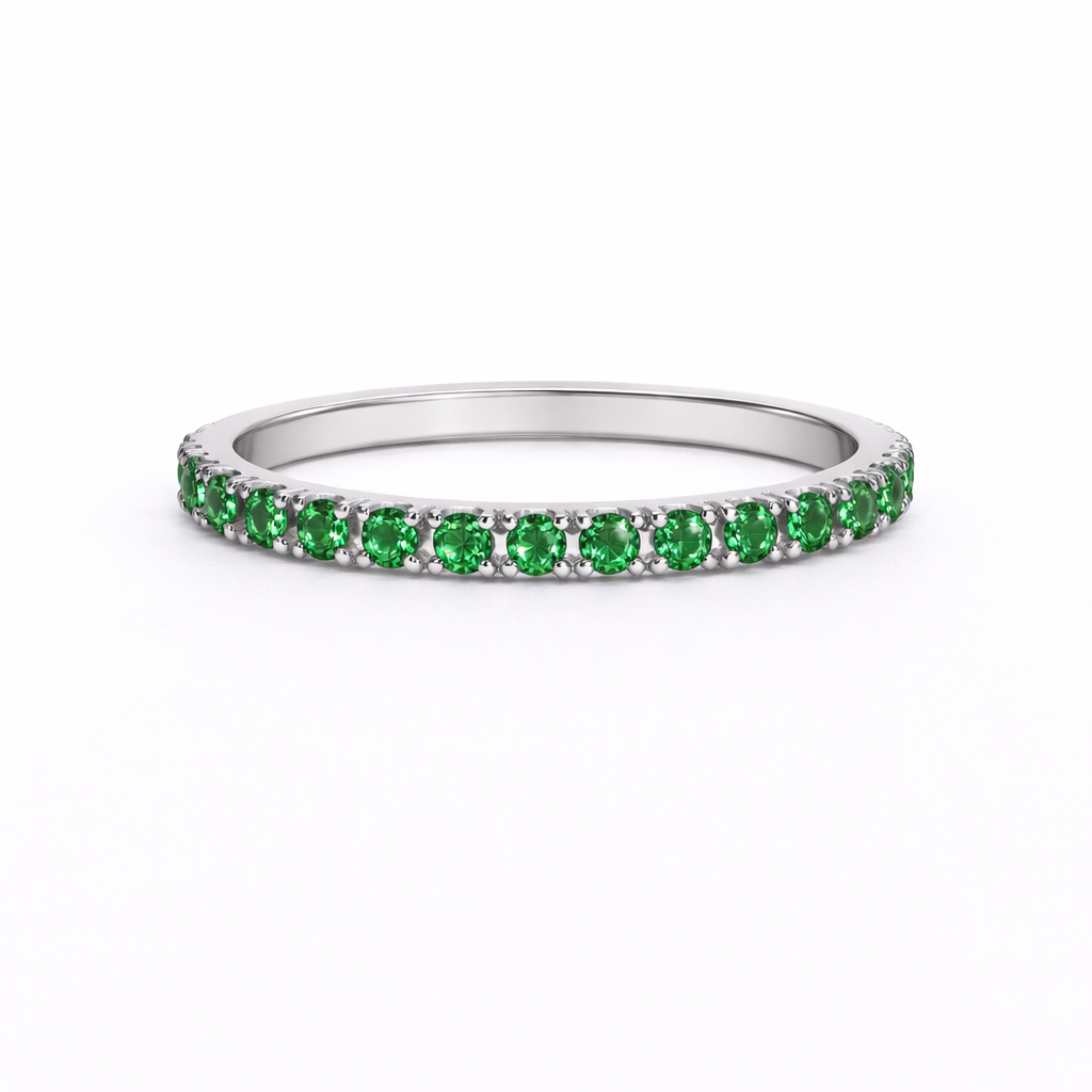 Inel din argint 925 „emerald eternity glow”, COD I281, mărime 8