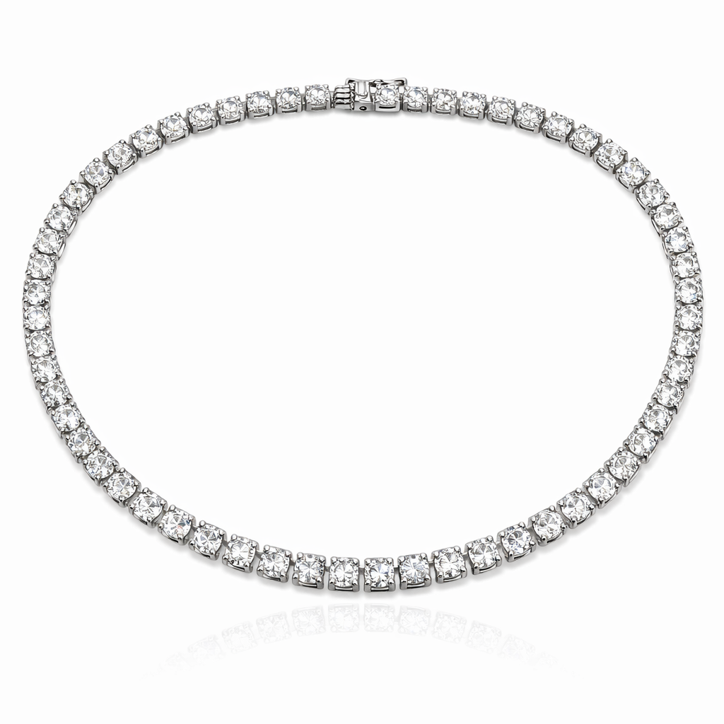 Colier din argint 925 „infinity sparkle”, COD C741, sistem de închidere tip casetă (box clasp)