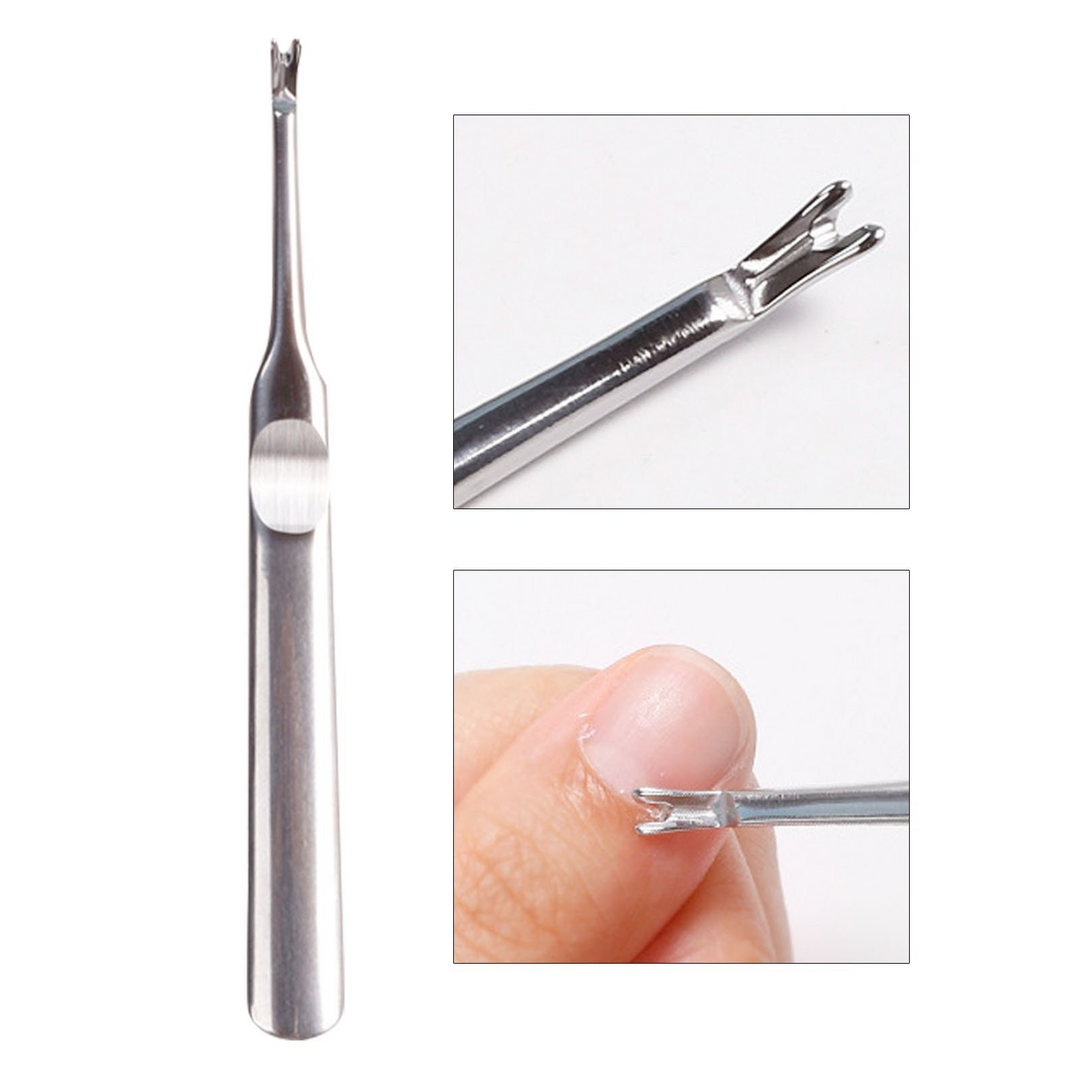 Instrument metalic pentru tăiat cuticule, dimensiune mică, culoare argintiu