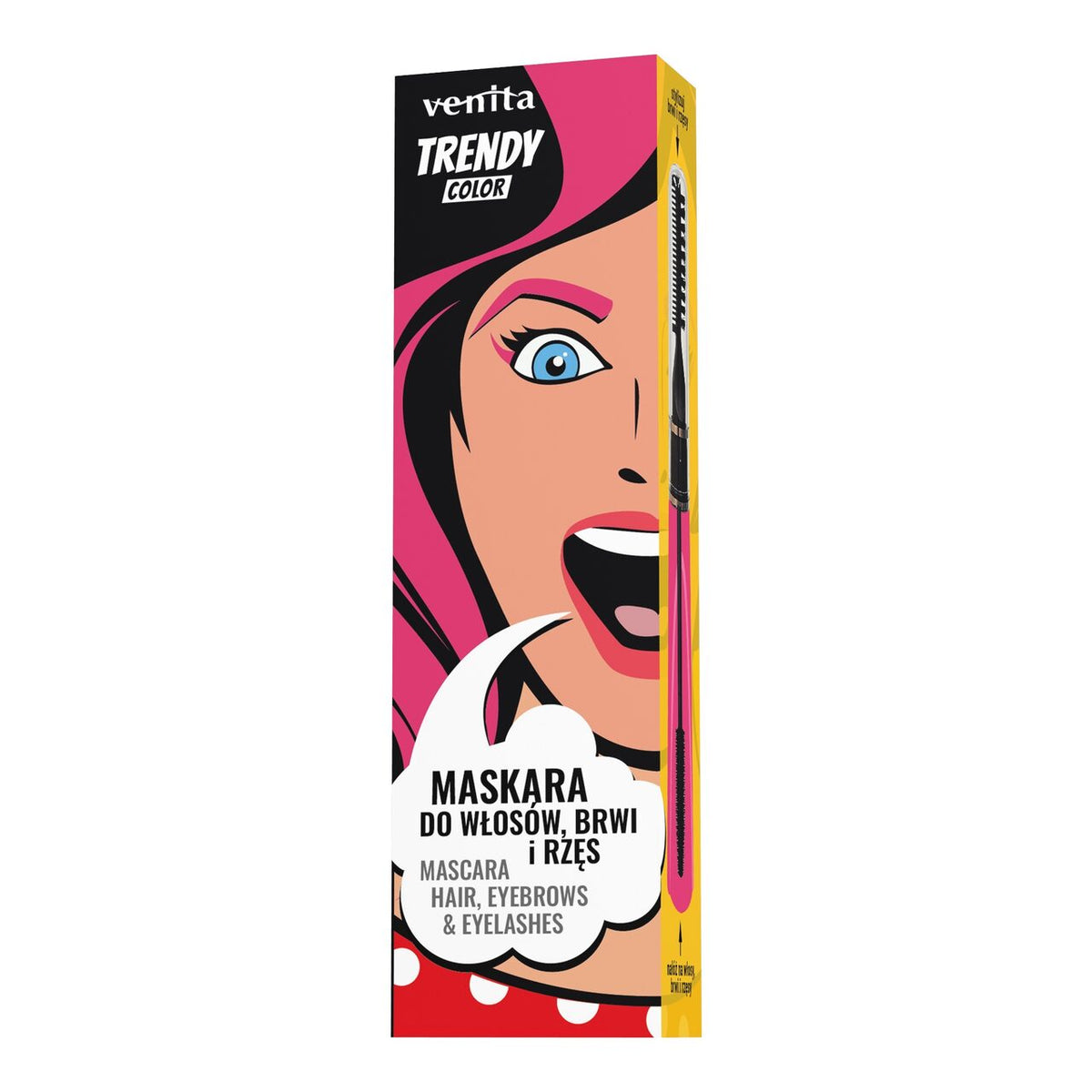 Mascara colorată 3în1 pentru păr, gene și sprâncene Intriguing Rose, 13 gr, Venita
