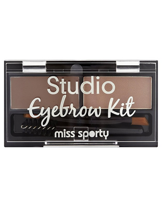 Kit pentru stilizarea sprâncenelor Studio Eyebrow, N.001 Medium Brown, 2.4 gr, Miss Sporty