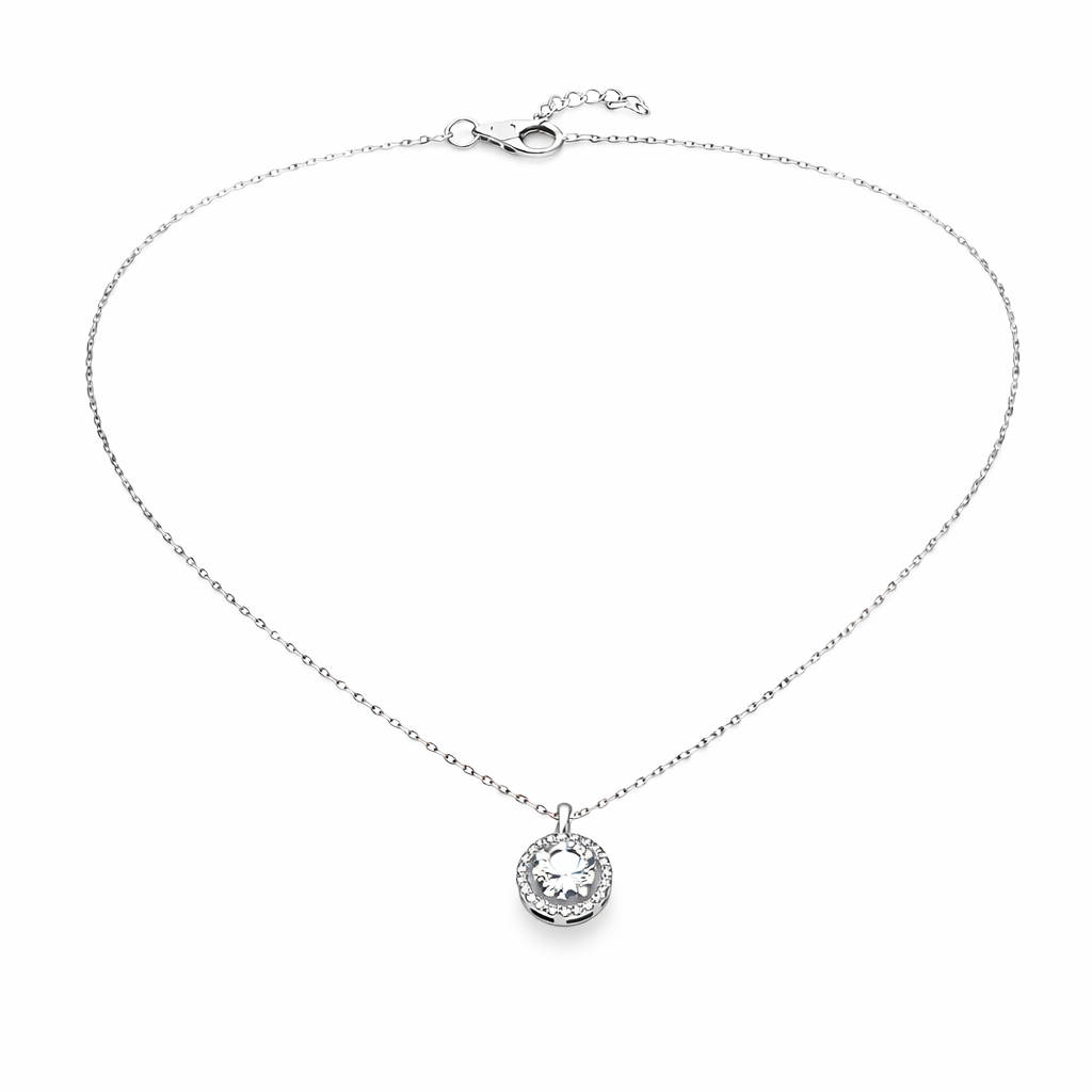 Colier din argint 925 „eternal brilliance”, COD C392, sistem de închidere reglabil, cu prelungire