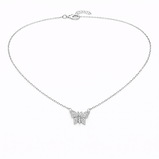 Colier din argint 925 „shimmering butterfly”, COD C392, sistem de închidere reglabil, cu prelungire