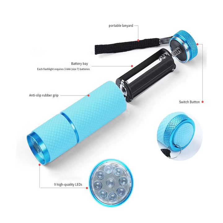 Lampă unghii UV/LED, stil lanternă, dimensiune redusă, culoare albastră, Sinbinta