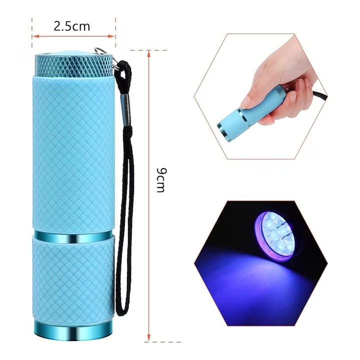 Lampă unghii UV/LED, stil lanternă, dimensiune redusă, culoare albastră, Sinbinta