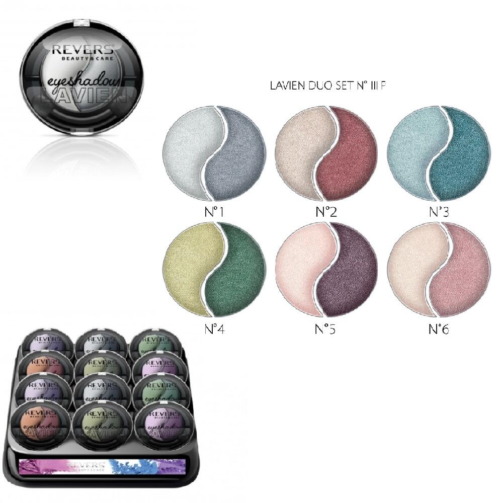 Fard de pleoape în două nuanțe Lavien Duo, Mixt sidefat, 3 gr, Revers Cosmetics