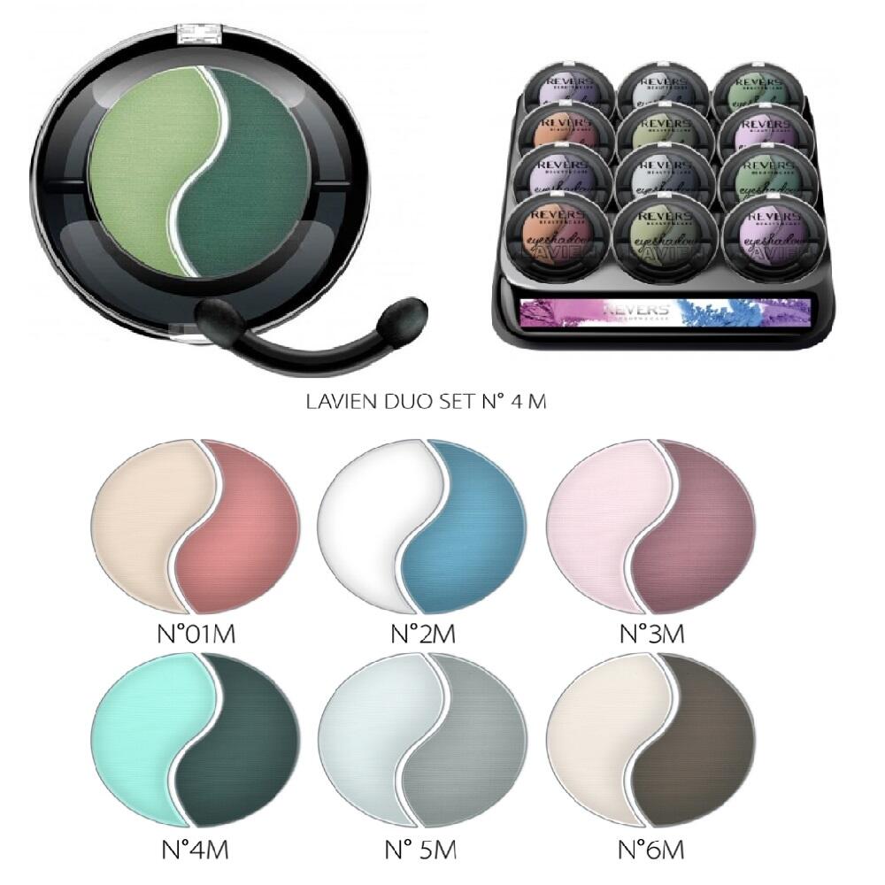 Fard de pleoape în două nuanțe Lavien Duo, Mixt colorat/mat, 3 gr, Revers Cosmetics