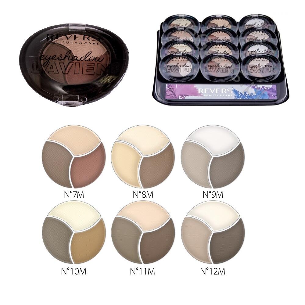 Fard de pleoape în trei nuanțe Lavien Trio, Mixt nude/mat, 3 gr, Revers Cosmetics