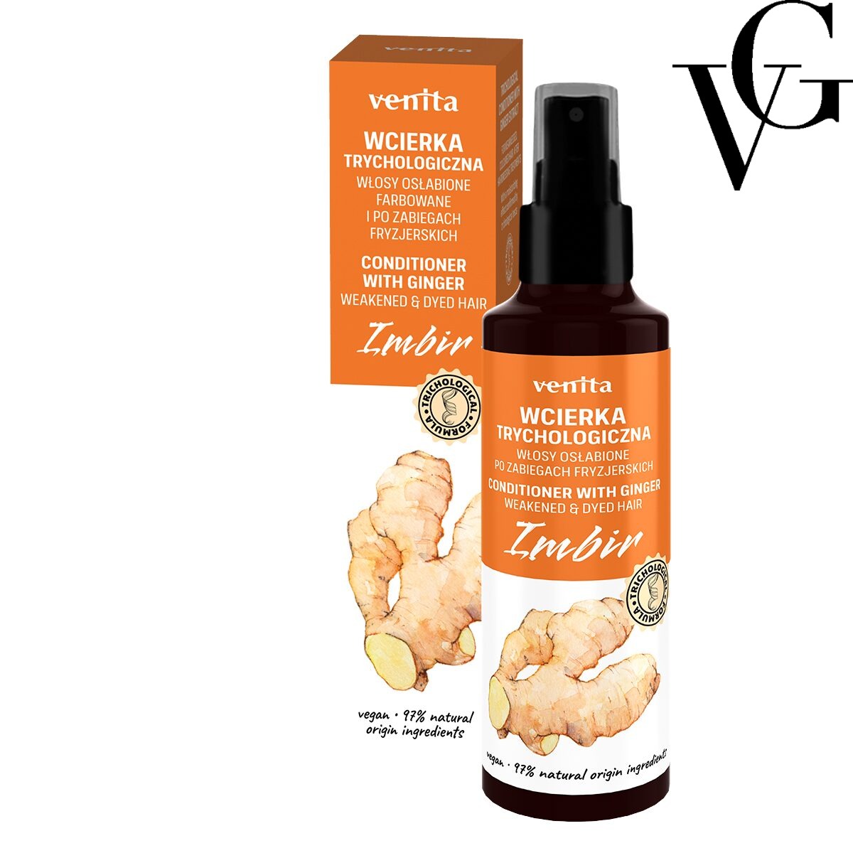 Loțiune tricologică cu extract de ghimbir pentru păr vopsit sau decolorat, 100 ml, Venita