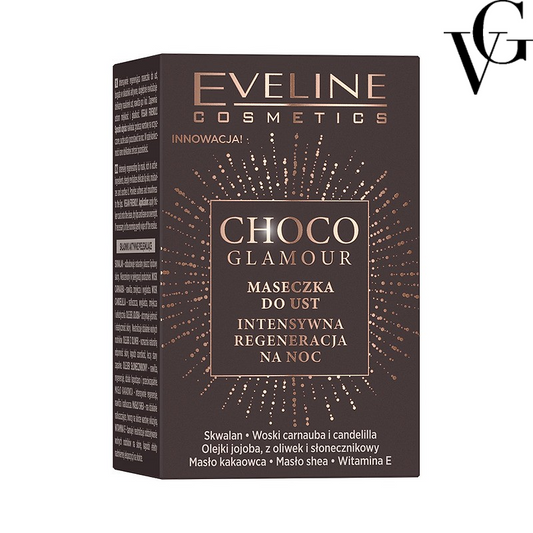 Mască de buze pentru noapte Choco Glamour, 12 ml, Eveline Cosmetics