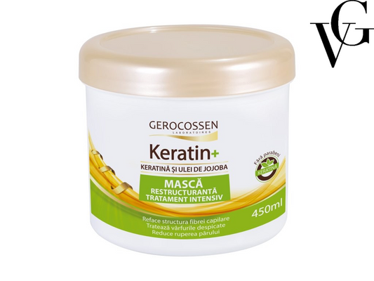 Mască de păr cu keratină și ulei de jojoba, 450 ml, Gerocossen