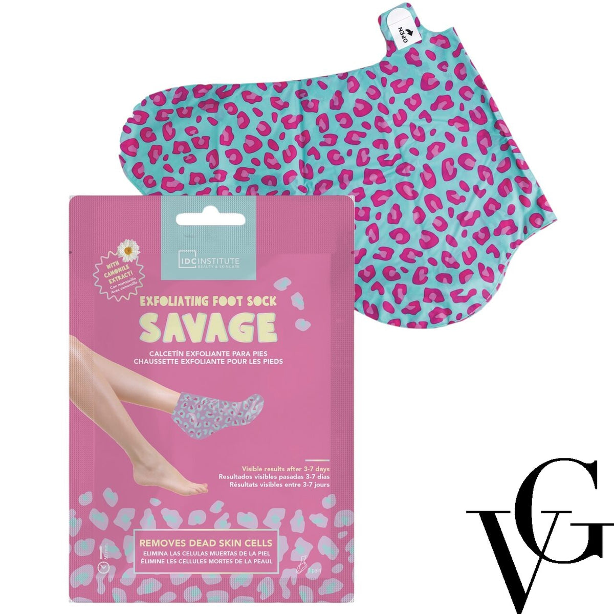 Mască exfoliantă pentru picioare tip șosetă  – Savage, 18 gr, IDC Institute
