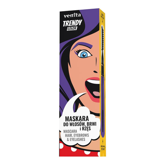Mascara colorată 3în1 pentru păr, gene și sprâncene Violet Fantasy, 13 gr, Venita
