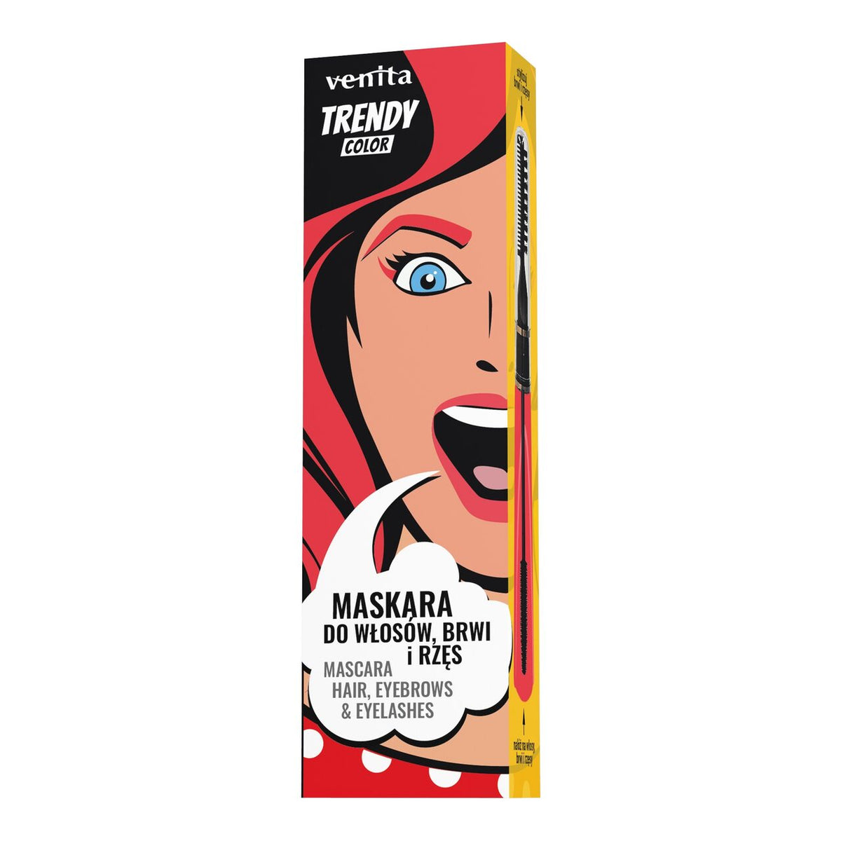 Mascara colorată 3în1 pentru păr, gene și sprâncene Light Red, 13 gr, Venita