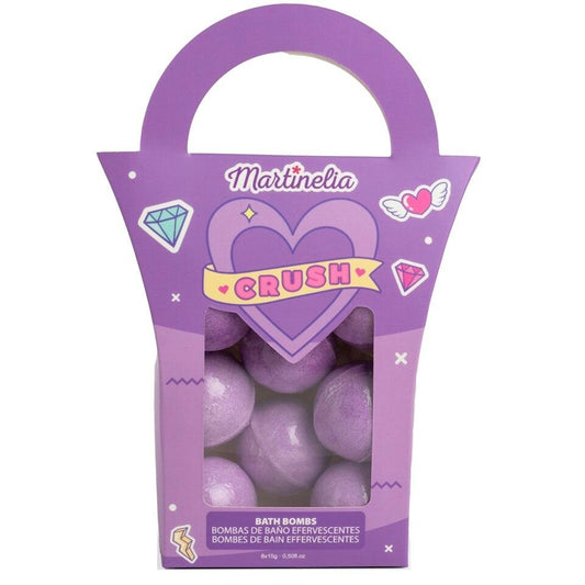 Set 8 bile efervescente de baie Crush, culoarea mov, 8 x 15 gr, Martinelia