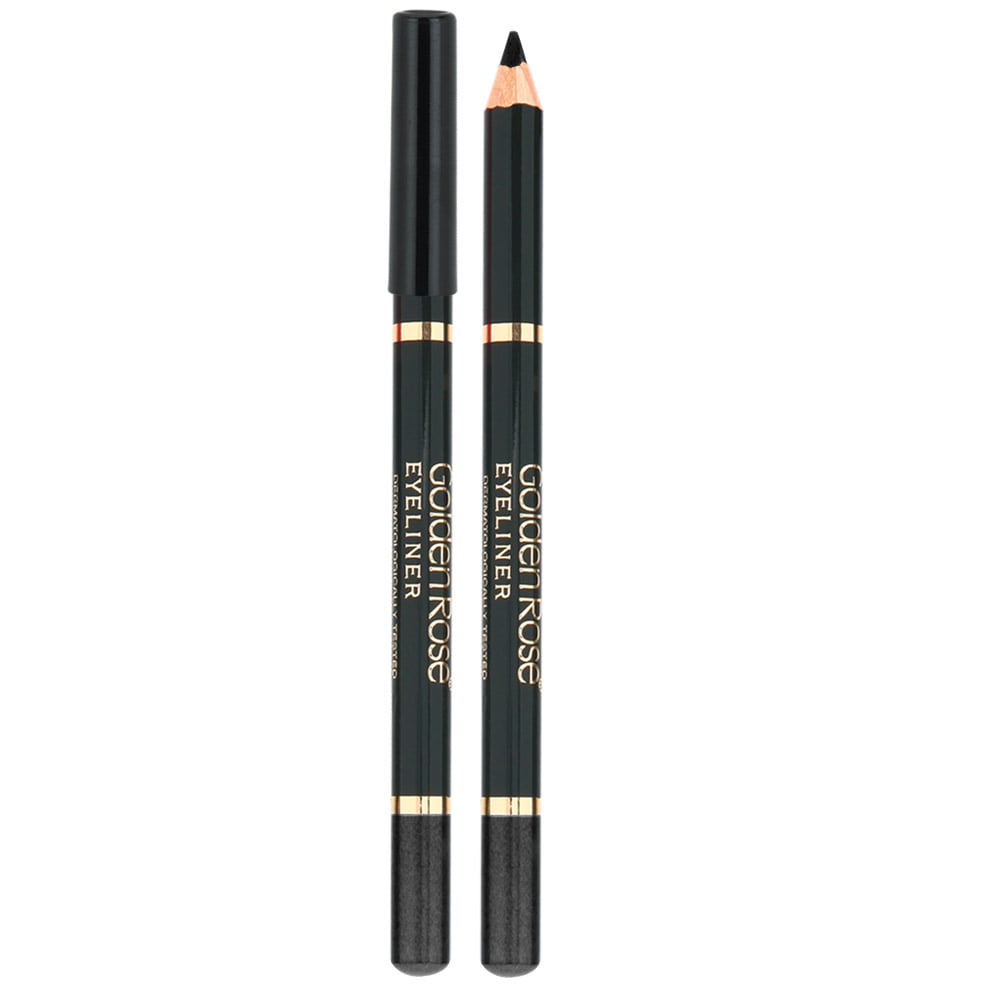 Creion de ochi Wooden, culoare neagră, Golden Rose