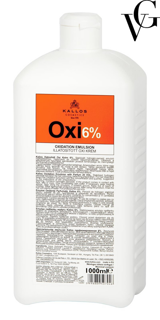 Cremă oxidantă emulsie 6%, 1000 ml, Kallos