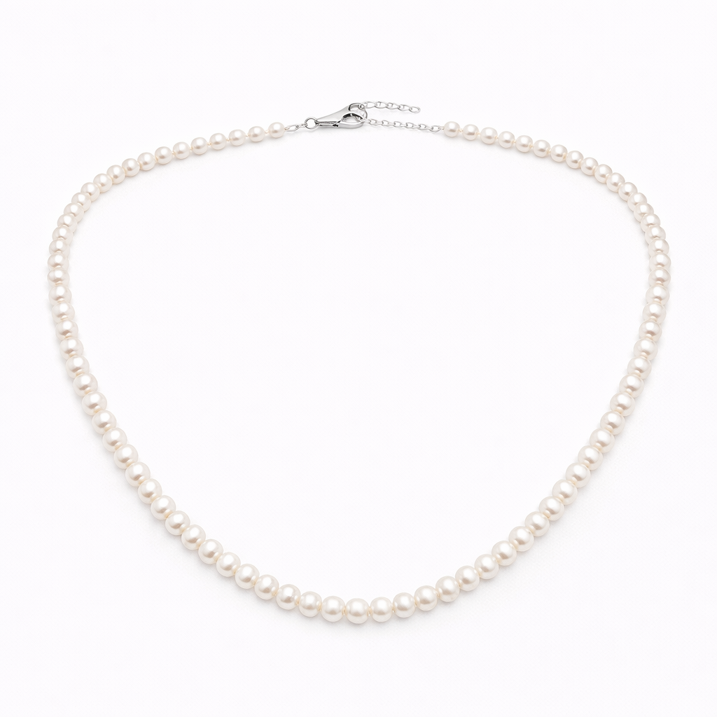 Colier din argint 925 „pearl essence”, COD 239, sistem de închidere reglabil, cu prelungire