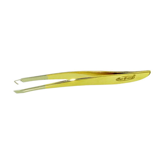 Pensetă profesională pentru sprâncene, format curbat, culoare aurie, One Group Professional