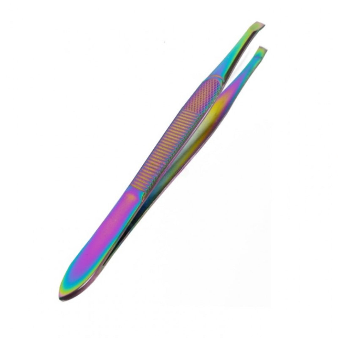 Pensetă metalică pentru sprâncene, nuanță multicoloră, Anny