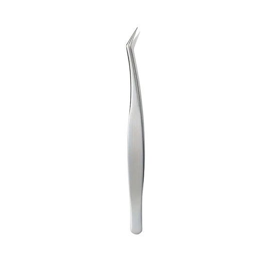Pensetă metalică pentru gene, culoare argintiu
