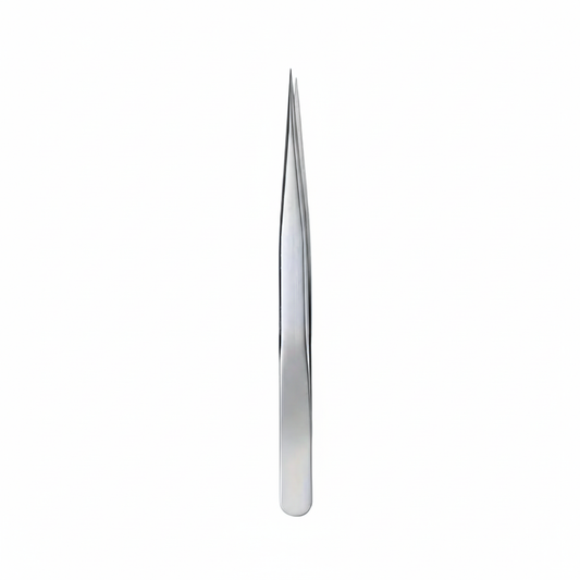 Pensetă metalică pentru gene, culoare argintiu