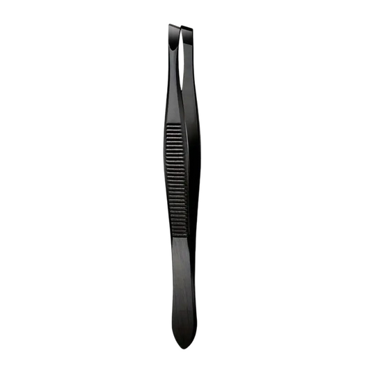 Pensetă metalică pentru sprâncene, culoare neagră mată, Anny