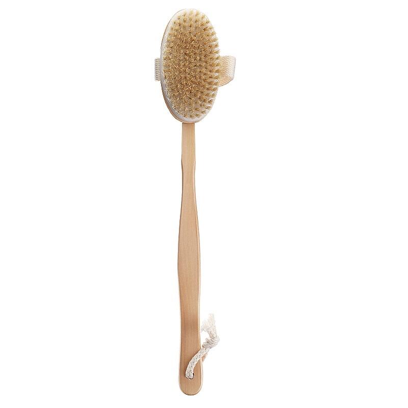 Perie de baie cu mâner, material din lemn, Top Choice