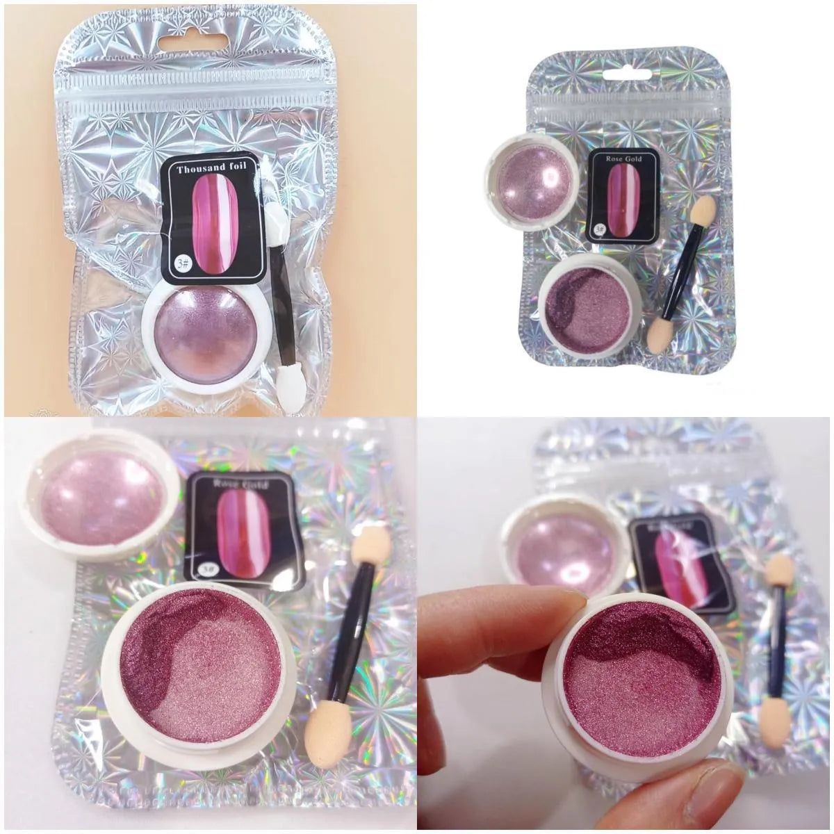 Pigment oglindă Chrome Effect pentru unghii, culoarea roz