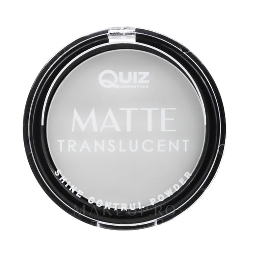 Pudră mată translucentă Shine Control, N.00, 10 gr, Quiz Cosmetics