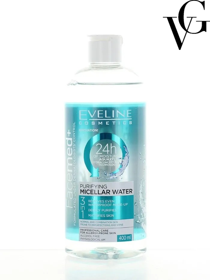 Apă micelară purificatoare, matifiantă FACEMED+ 3în1, 400 ml, Eveline Cosmetics