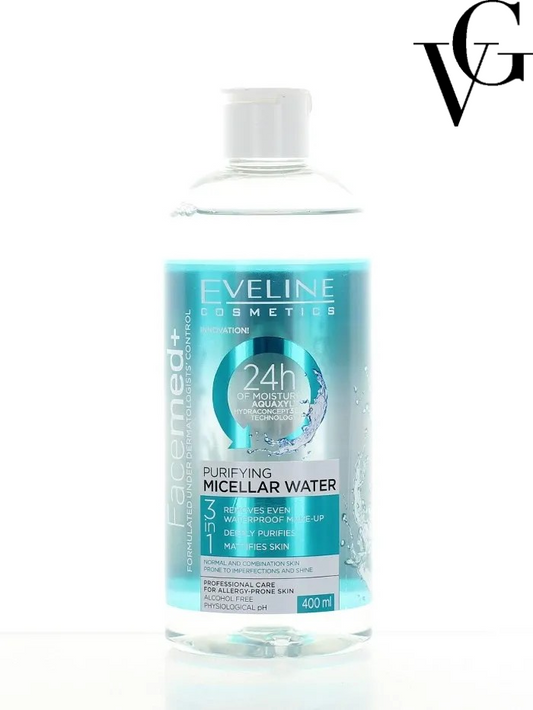 Apă micelară purificatoare, matifiantă FACEMED+ 3în1, 400 ml, Eveline Cosmetics