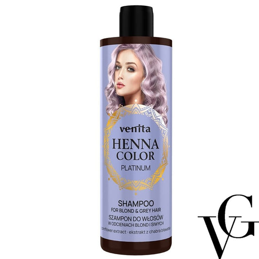 Șampon Henna Color Platinum pentru păr blond sau încărunțit, 300 ml, Venita