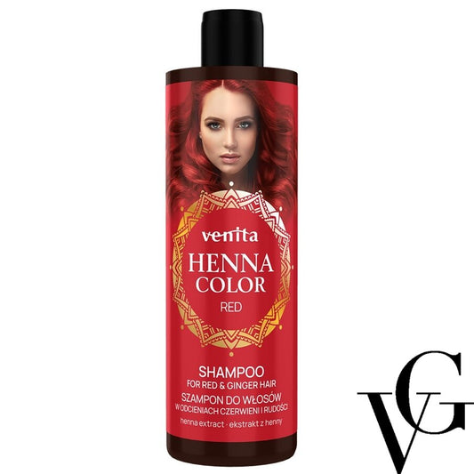 Șampon Henna Color Red pentru păr în nuanțe de roșu, 300 ml, Venita