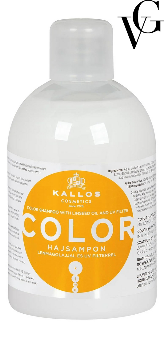 Șampon Color cu ulei de semințe de in și filtru UV, 1000 ml, Kallos