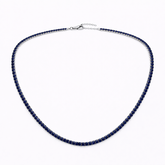 Colier din argint 925 „sapphire midnight reflections”, COD L669, sistem de închidere reglabil, cu prelungire
