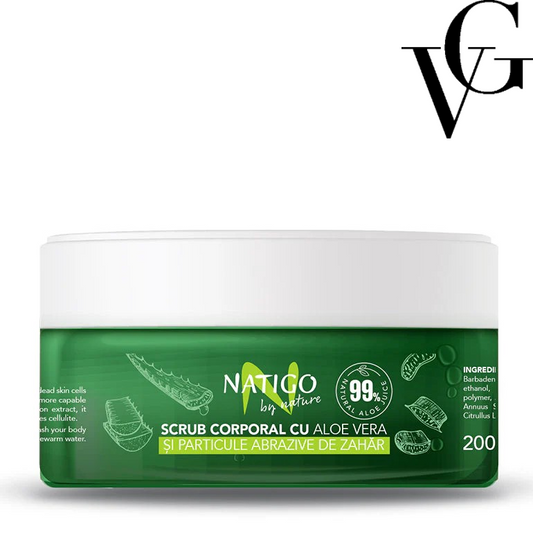 Scrub de corp cu Aloe Vera, 200 gr, Natigo