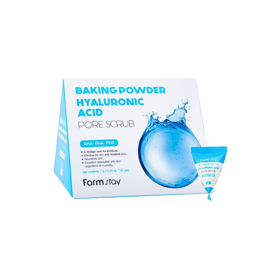 Scrub pentru față Baking Powder Hyaluronic Acid, 7gr x 25 buc, Farmstay