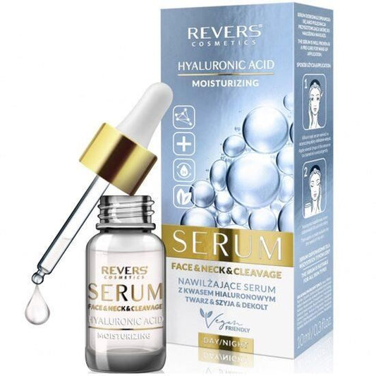 Ser hidratant pentru față cu acid hialuronic, 10 ml, Revers Cosmetics