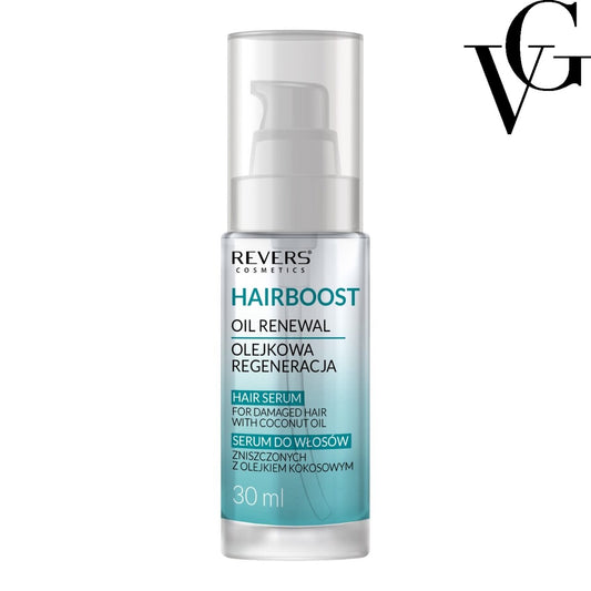 Ser de netezire pentru păr deteriorat cu ulei de cocos Hairboost, 30 ml, Revers