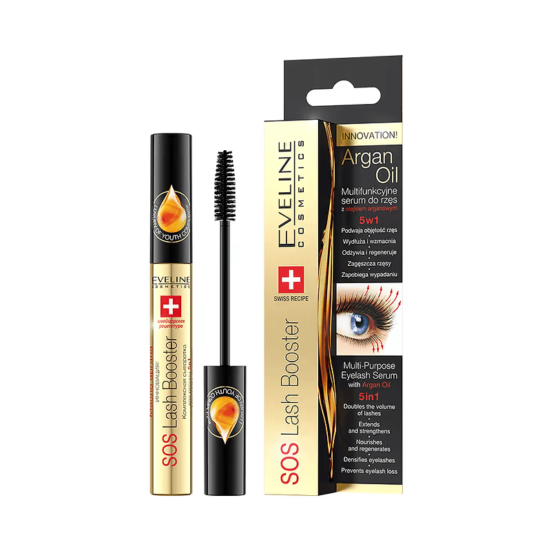 Ser reparator pentru gene 5 în 1 SOS Lash Booster, 10 ml, Eveline Cosmetics