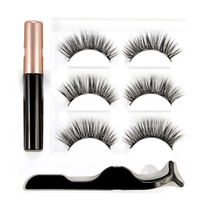 Set gene false tip bandă cu tuș magnetic, 3 perechi, Lucy Style 2000